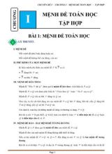 Chuyên đề Toán 10 - Chương I Mệnh đề Toán học